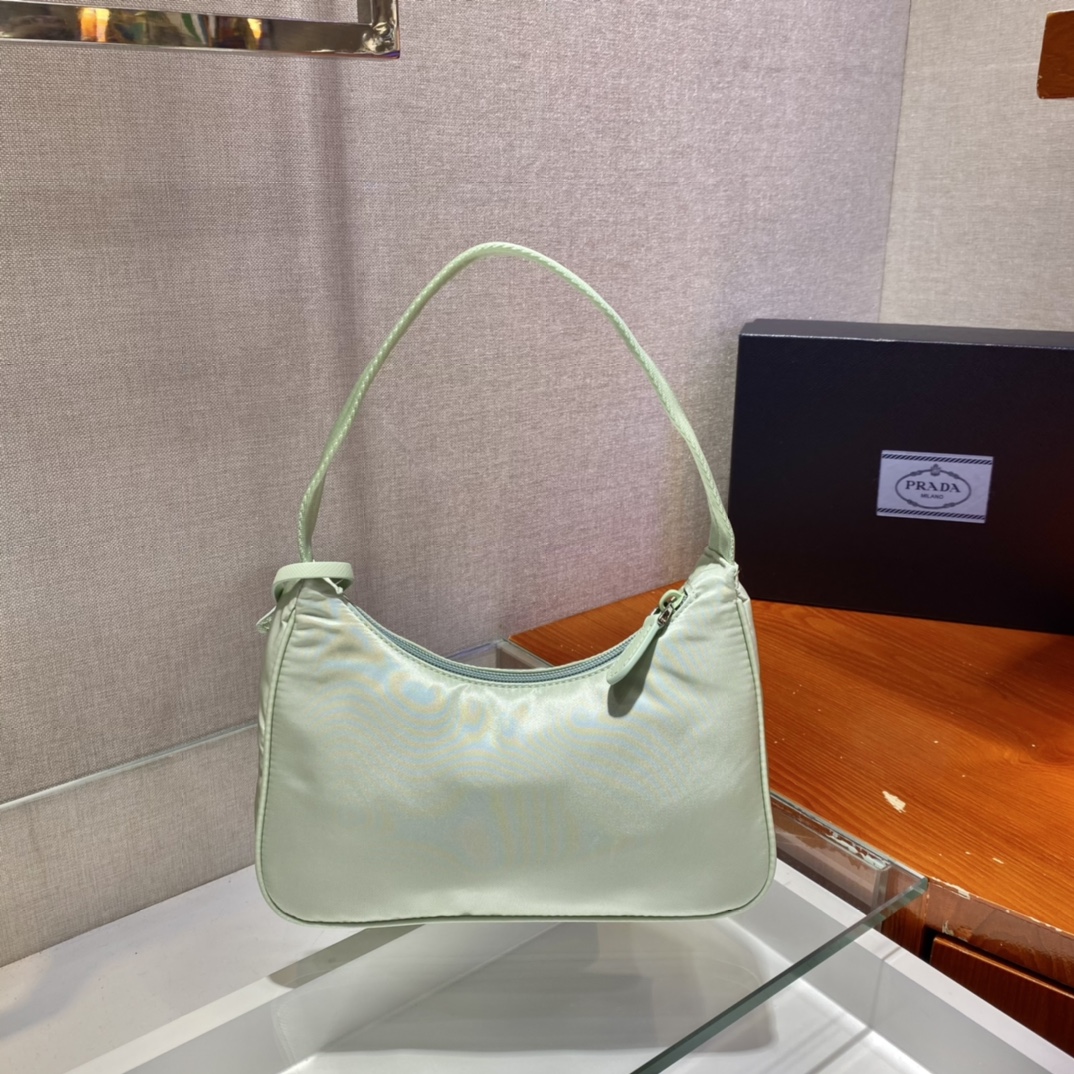 Prada Mini Re Nylon Re Edition 2000 Hobo Bag Handbag Light Green 1NE515